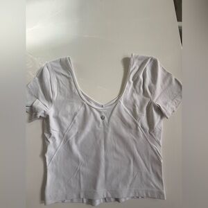 Lululemon Classic White Scoop Neck Tee